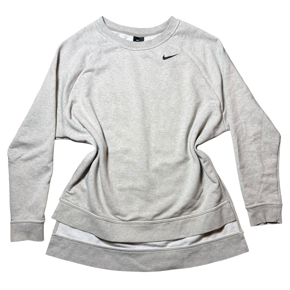 Nike Dri Fit Cotton/Polyester Loose Fit Crew Sweatshirt‎ (Women's Medium) Gray